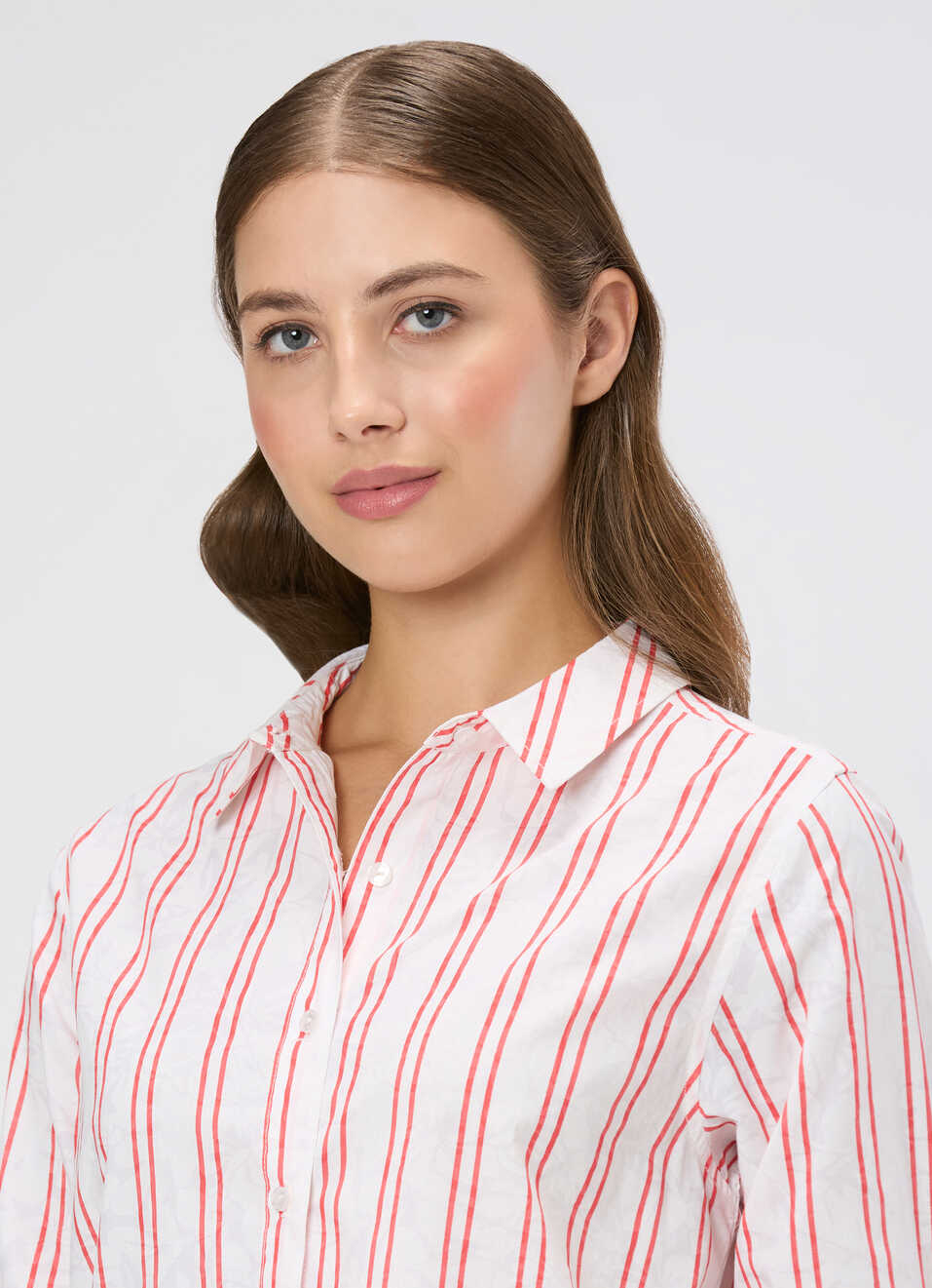 Women Red Striped Regular Fit Shirt, , large image number 4