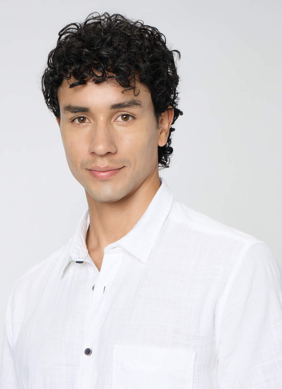 Men White Solid Shirt, , large image number 4