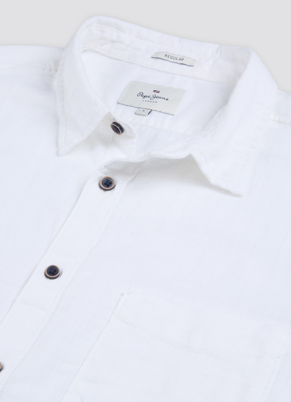 Men White Solid Shirt, , large image number 7