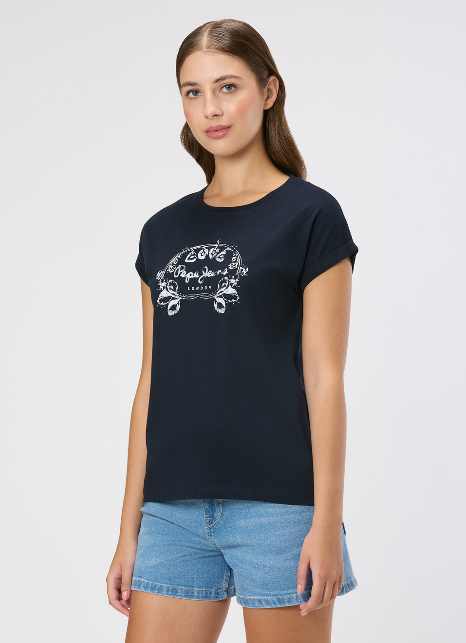 Women Navy Graphic Print T-shirt, , large image number 3