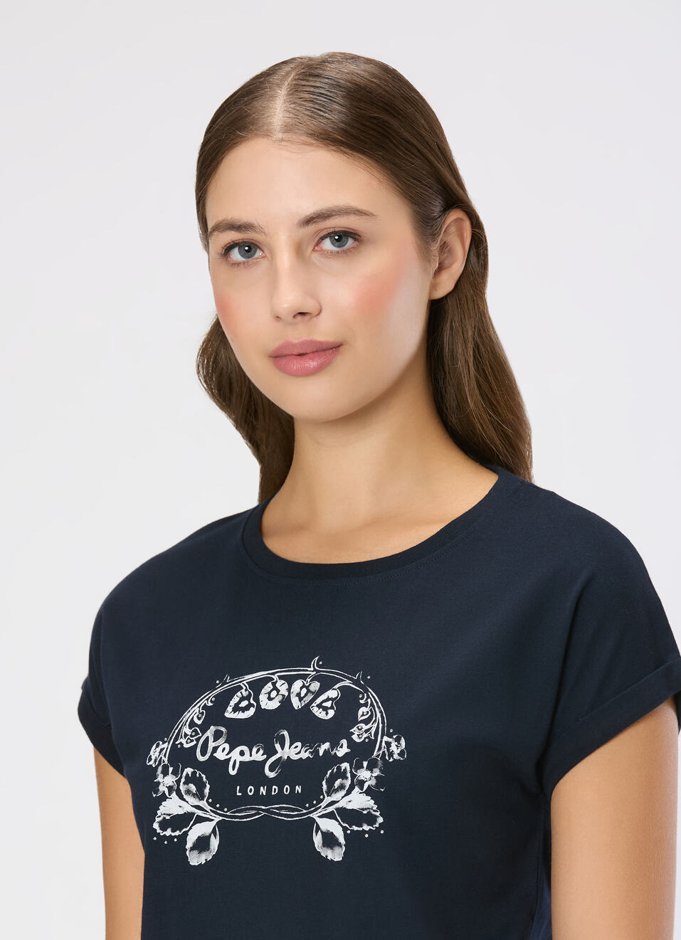 Women Navy Graphic Print T-shirt, , large image number 4
