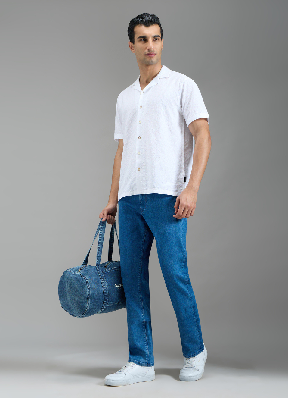 Men White Resort Collar Shirt, , large image number 6