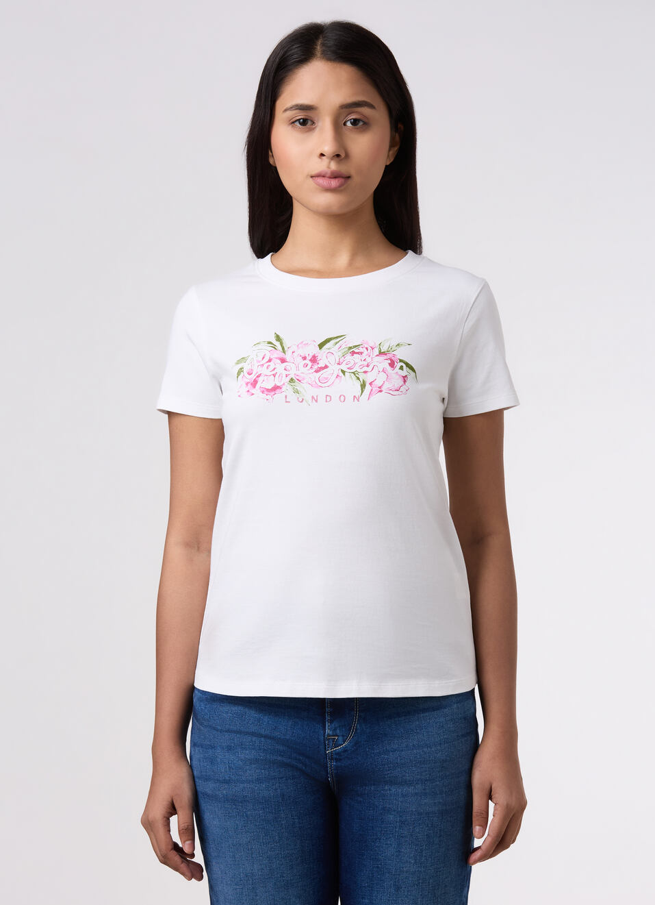 Women White Graphic Print T-shirt, , large image number 1