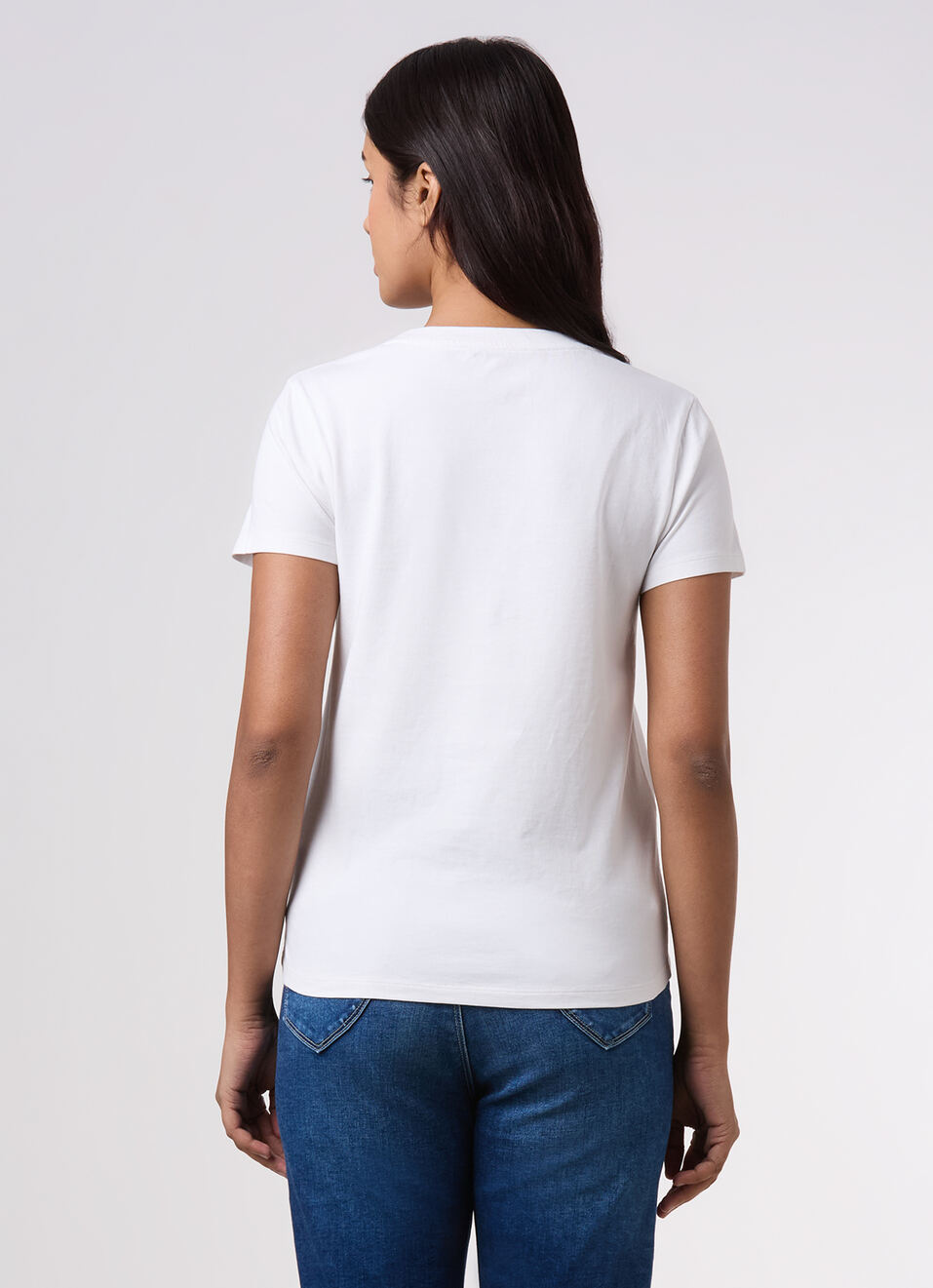 Women White Graphic Print T-shirt, , large image number 2