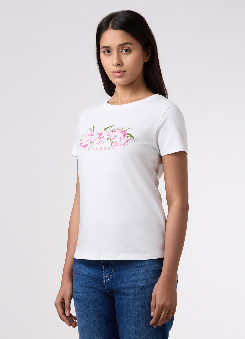 Women White Graphic Print T-shirt, , large image number 3