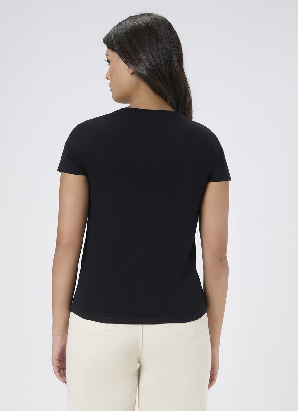 Women Black Embellished T-shirt, , large image number 2