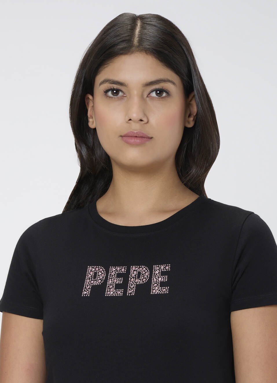 Women Black Embellished T-shirt, , large image number 4