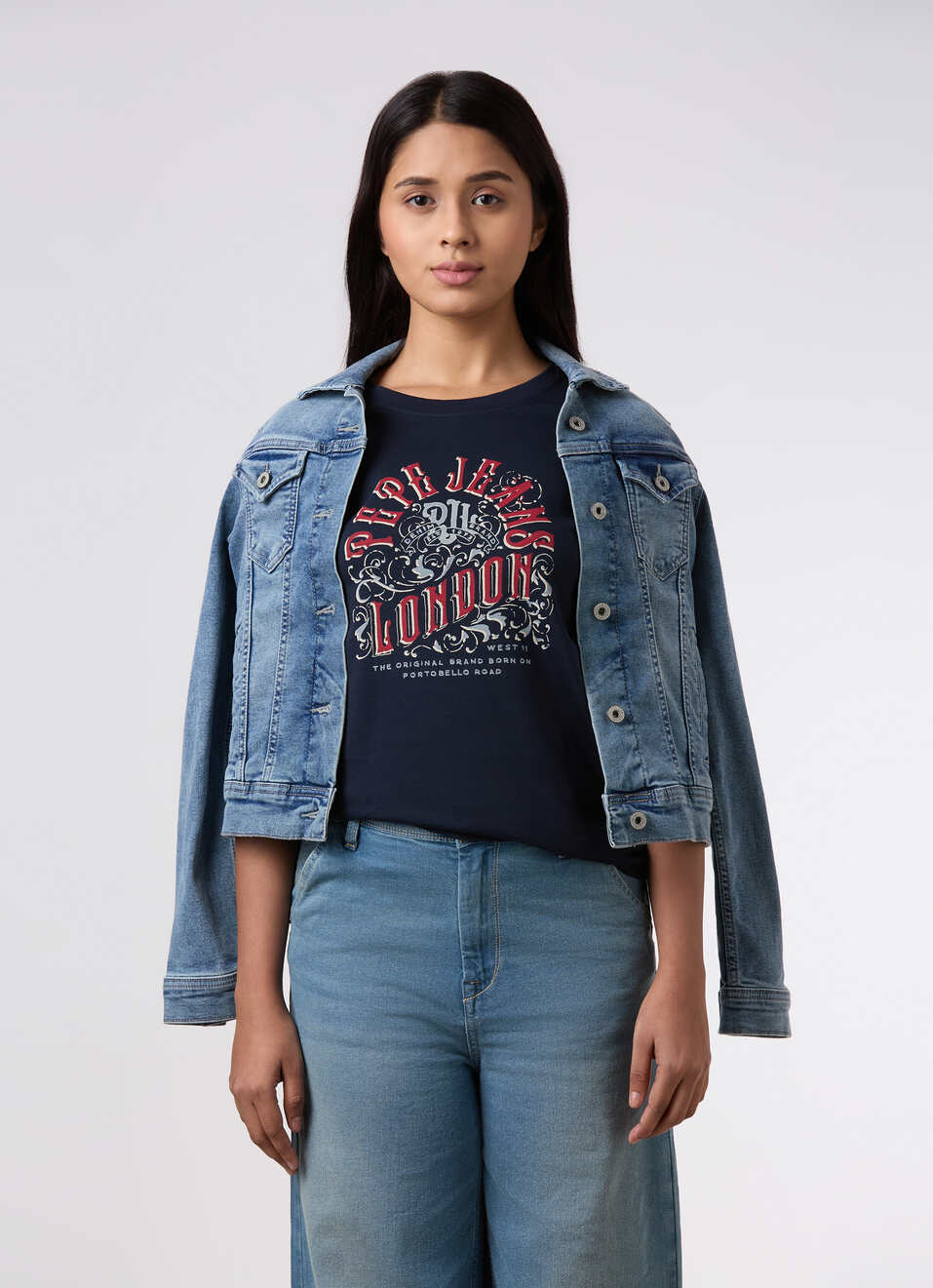 Women Navy Graphic Print T-shirt, , large image number 0