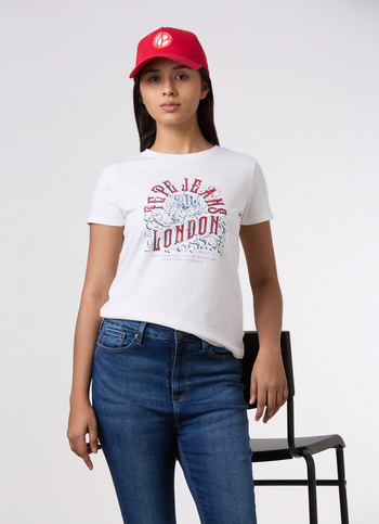 Women White Graphic Print T-shirt
