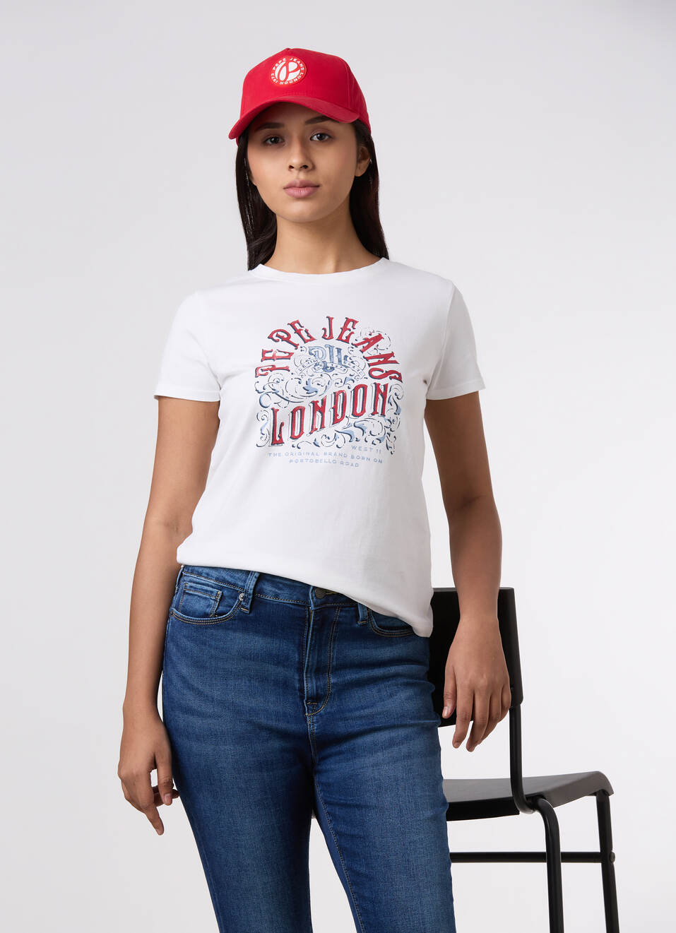 Women White Graphic Print T-shirt, , large image number 0