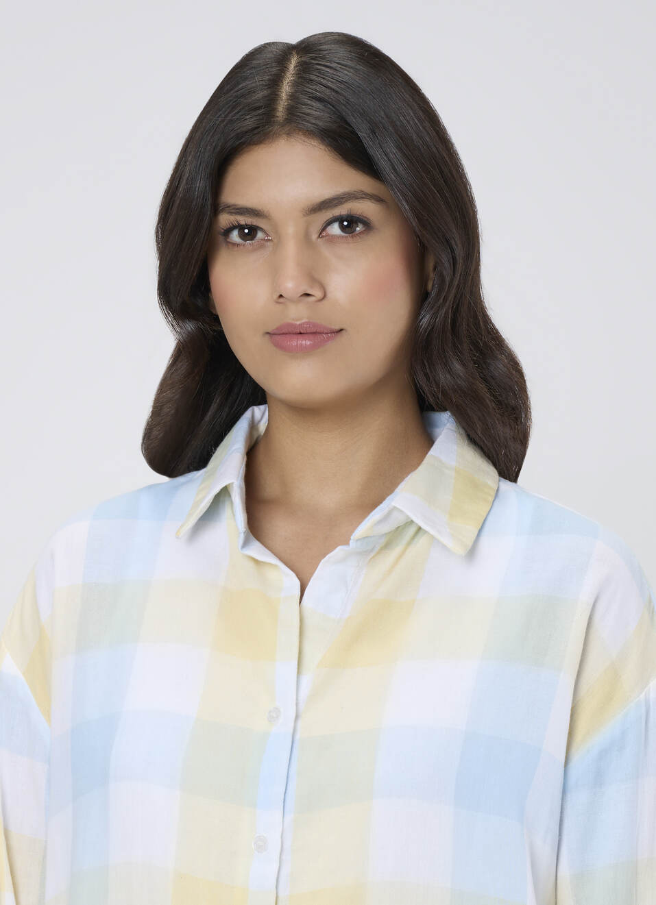 Women Yellow Checked Oversized Shirt, , large image number 4