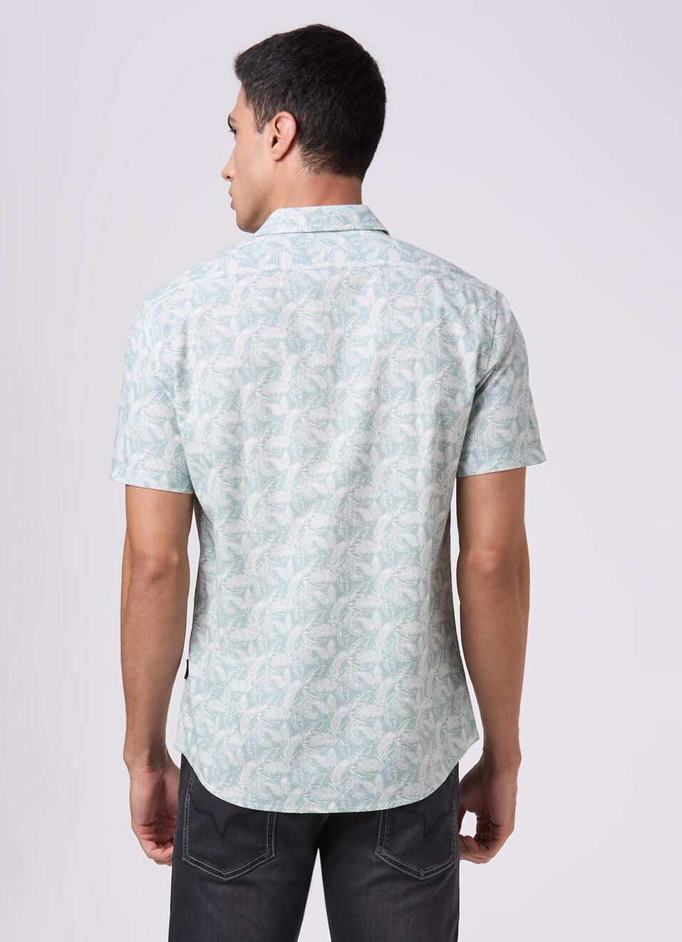 Men Olive Green Printed Shirt, , large image number 2