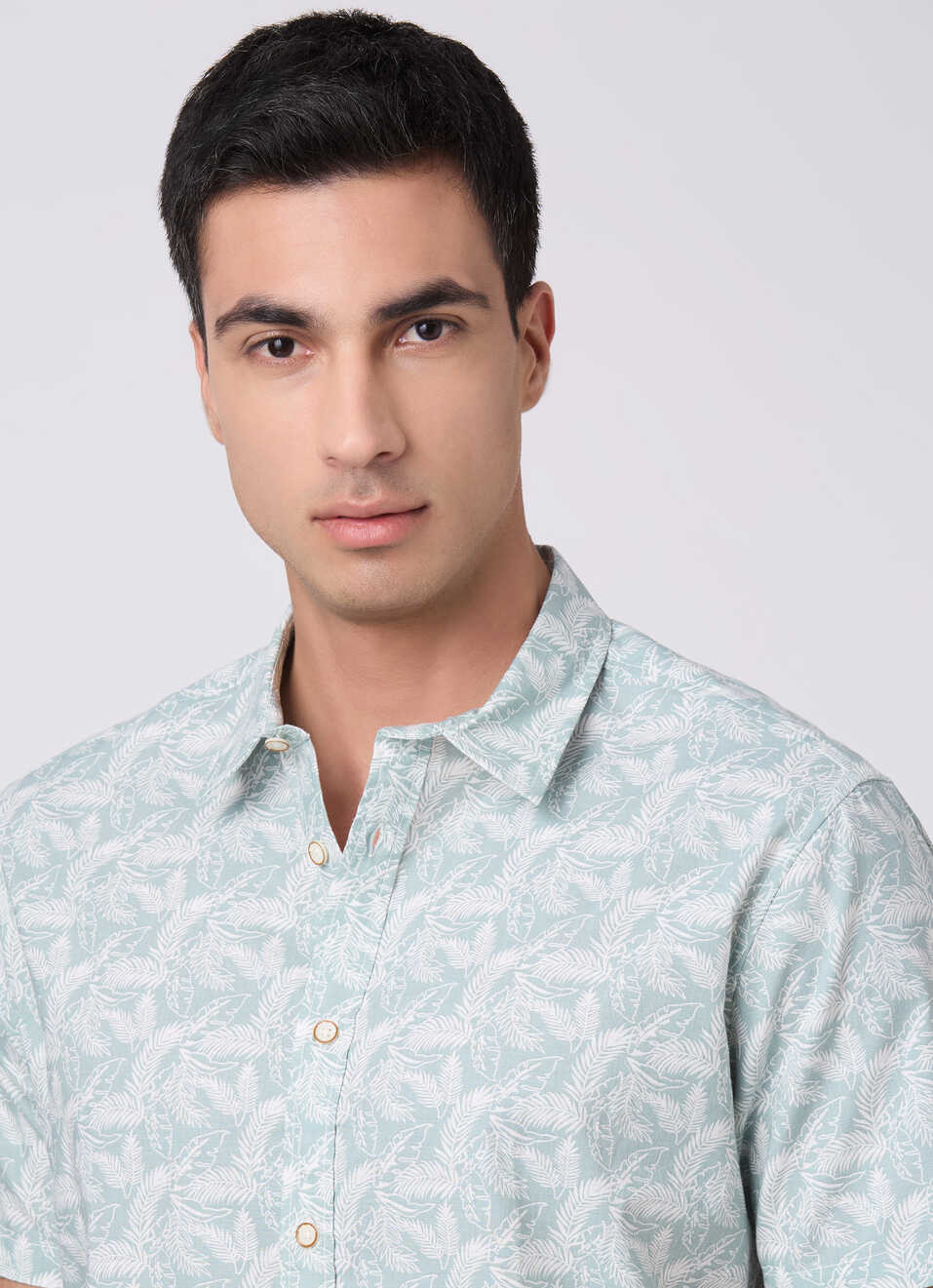 Men Olive Green Printed Shirt, , large image number 4