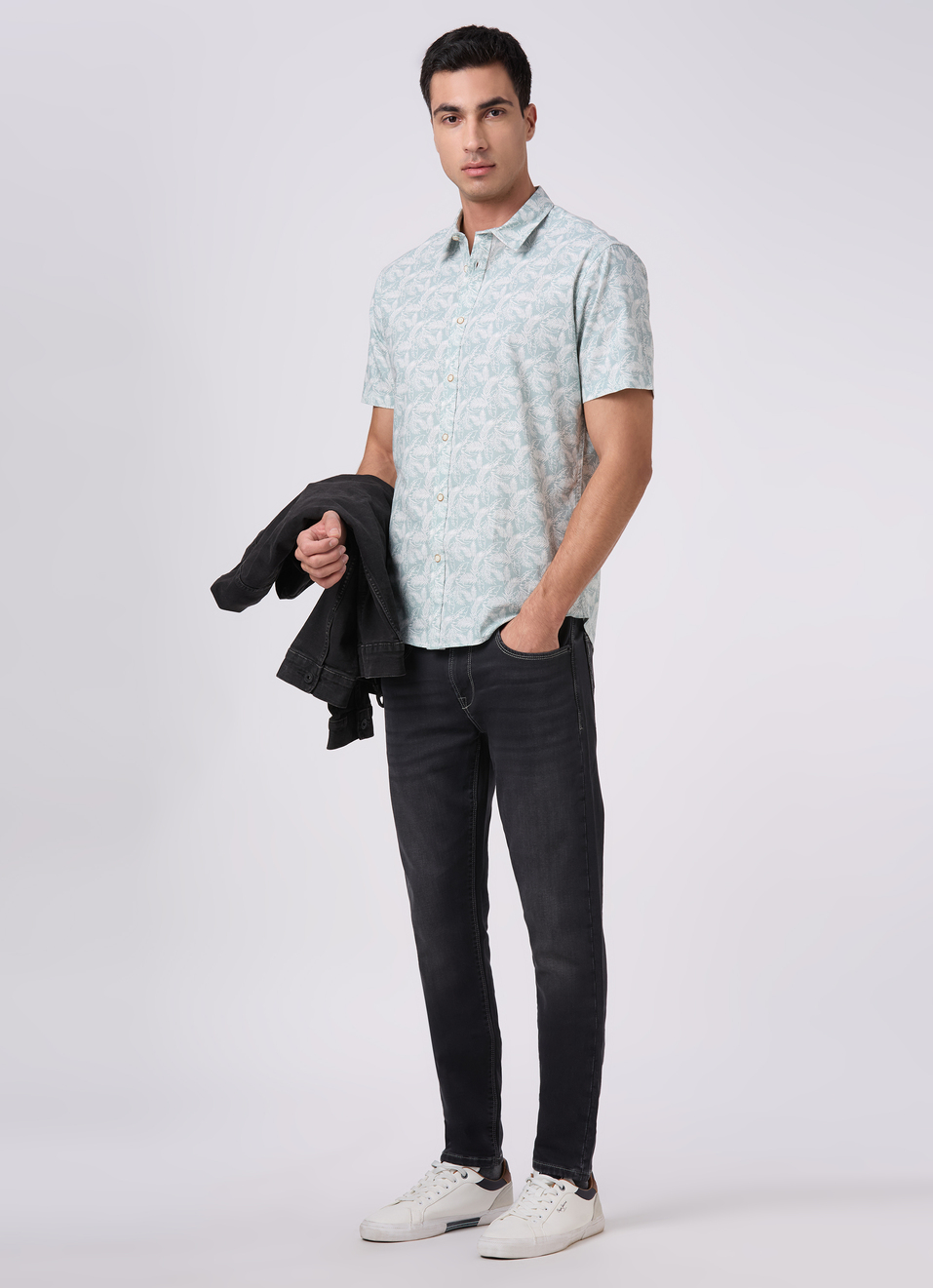 Men Olive Green Printed Shirt, , large image number 5