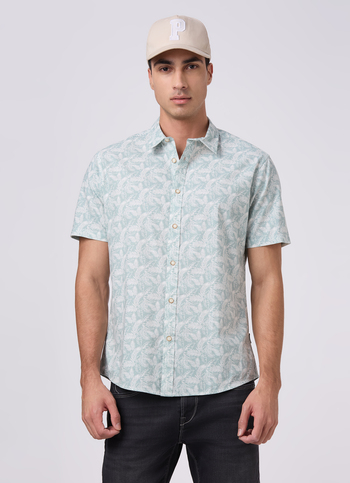 Men Olive Green Printed Shirt