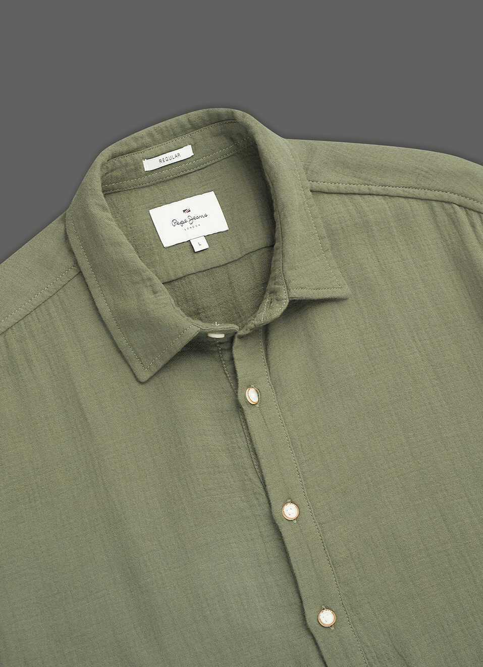 Men Olive Solid Regular Fit Kurta Placket Shirt, , large image number 3