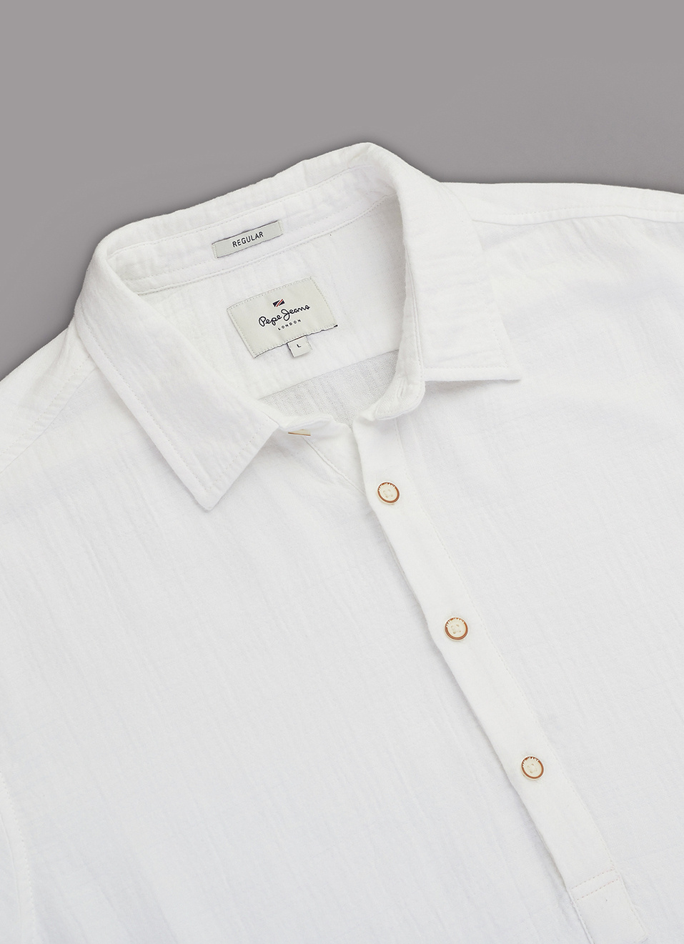 Men White Solid Regular Fit Kurta Placket Shirt, , large image number 3