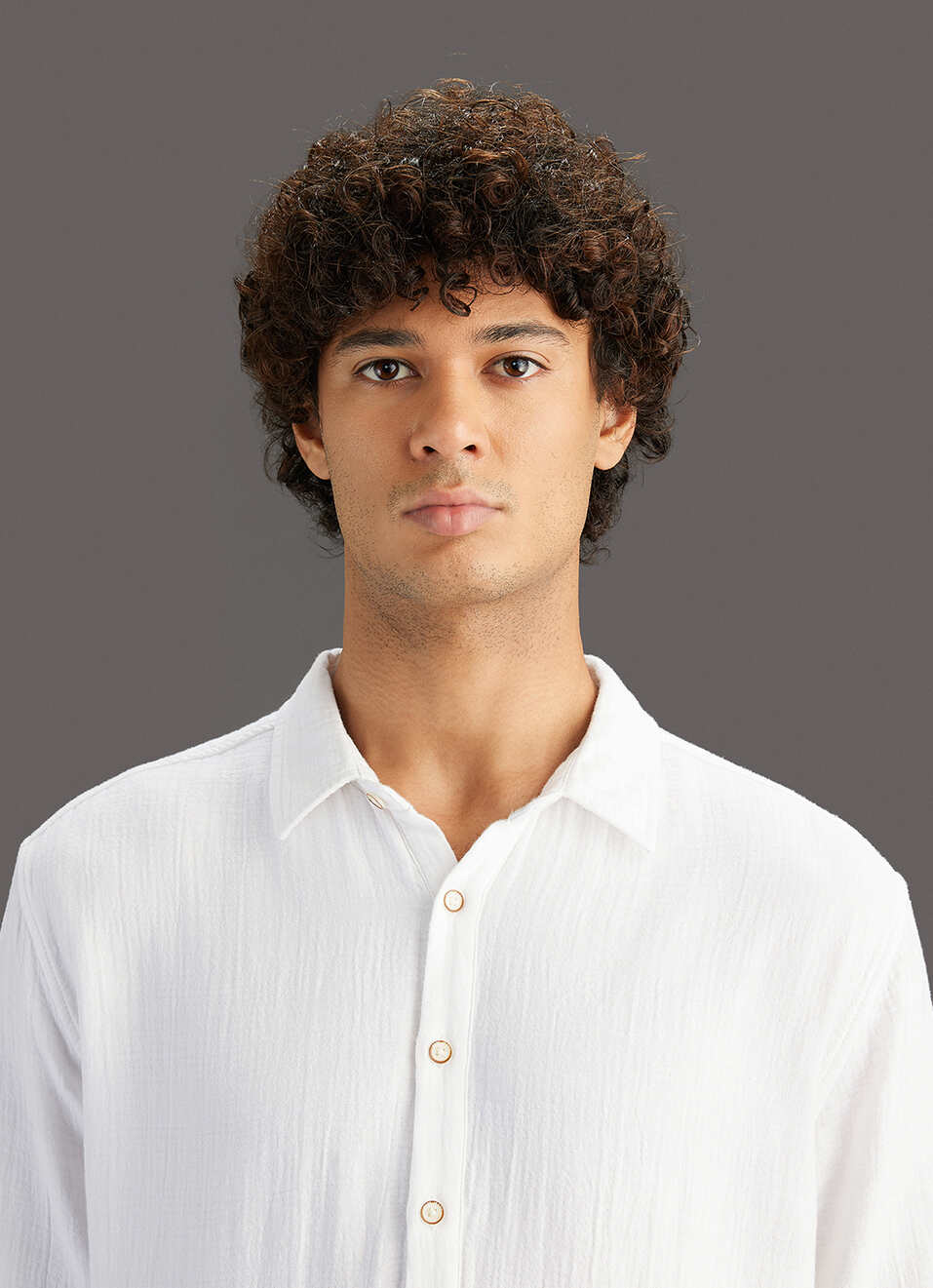 Men White Solid Regular Fit Kurta Placket Shirt, , large image number 4