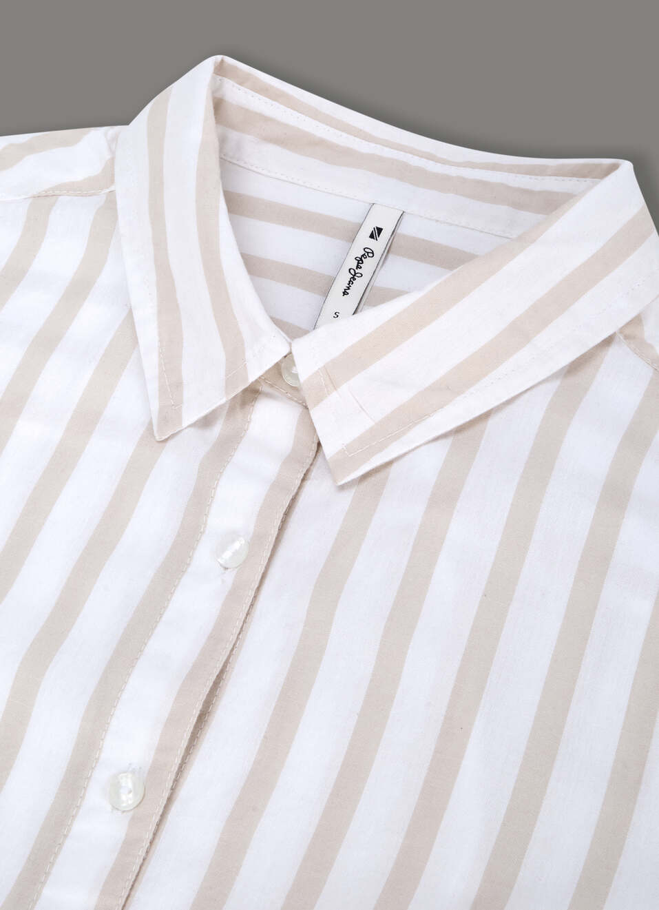 Women Beige Striped Regular Fit Shirt, , large image number 3