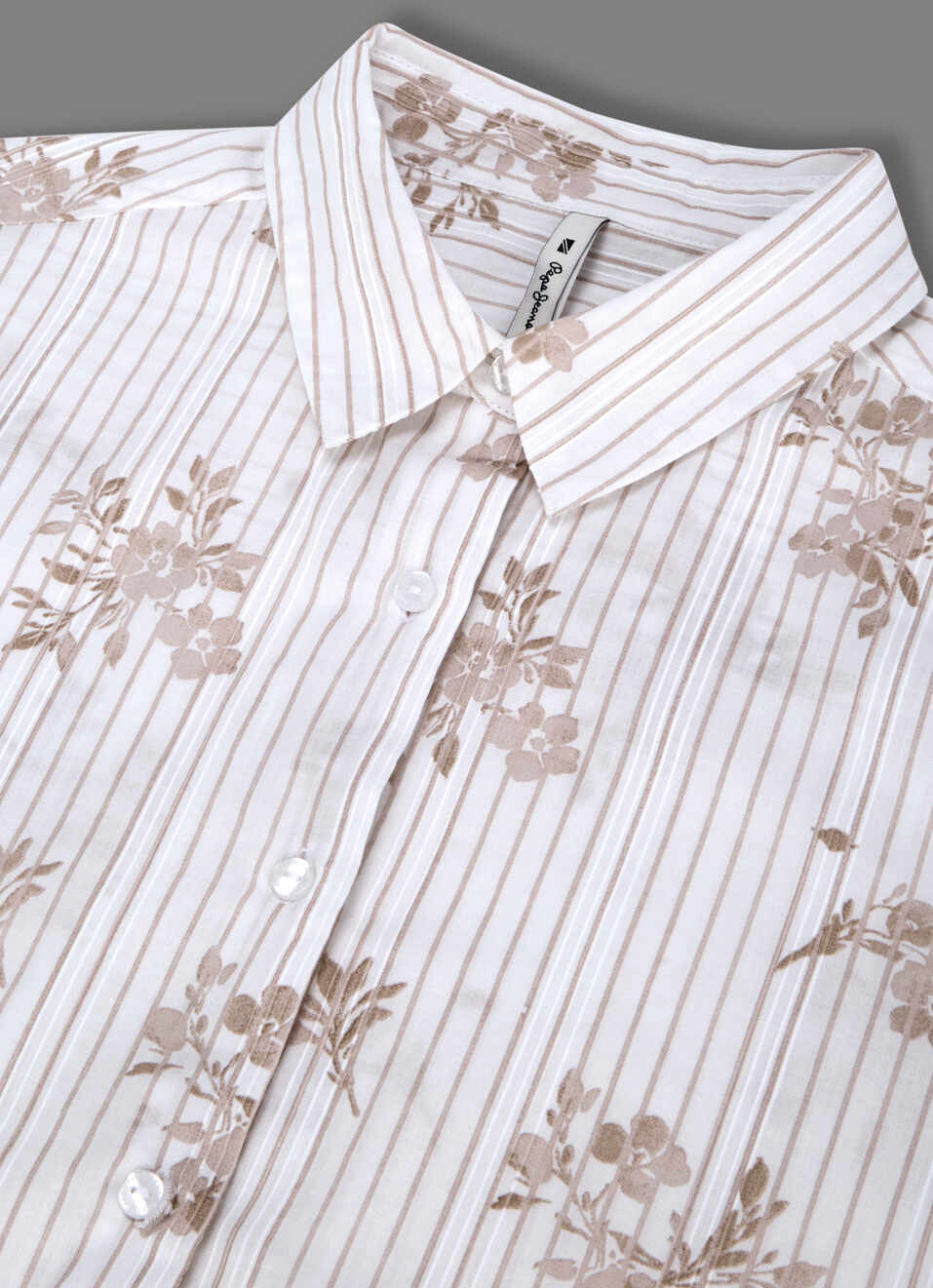 Women Beige Floral Print Regular Fit Shirt, , large image number 3