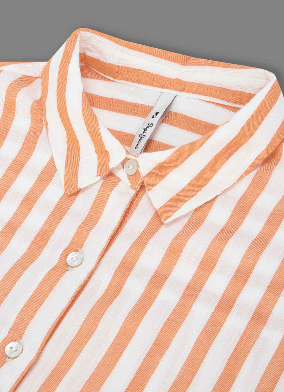 Women Orange Striped Regular Fit Shirt, , large image number 3