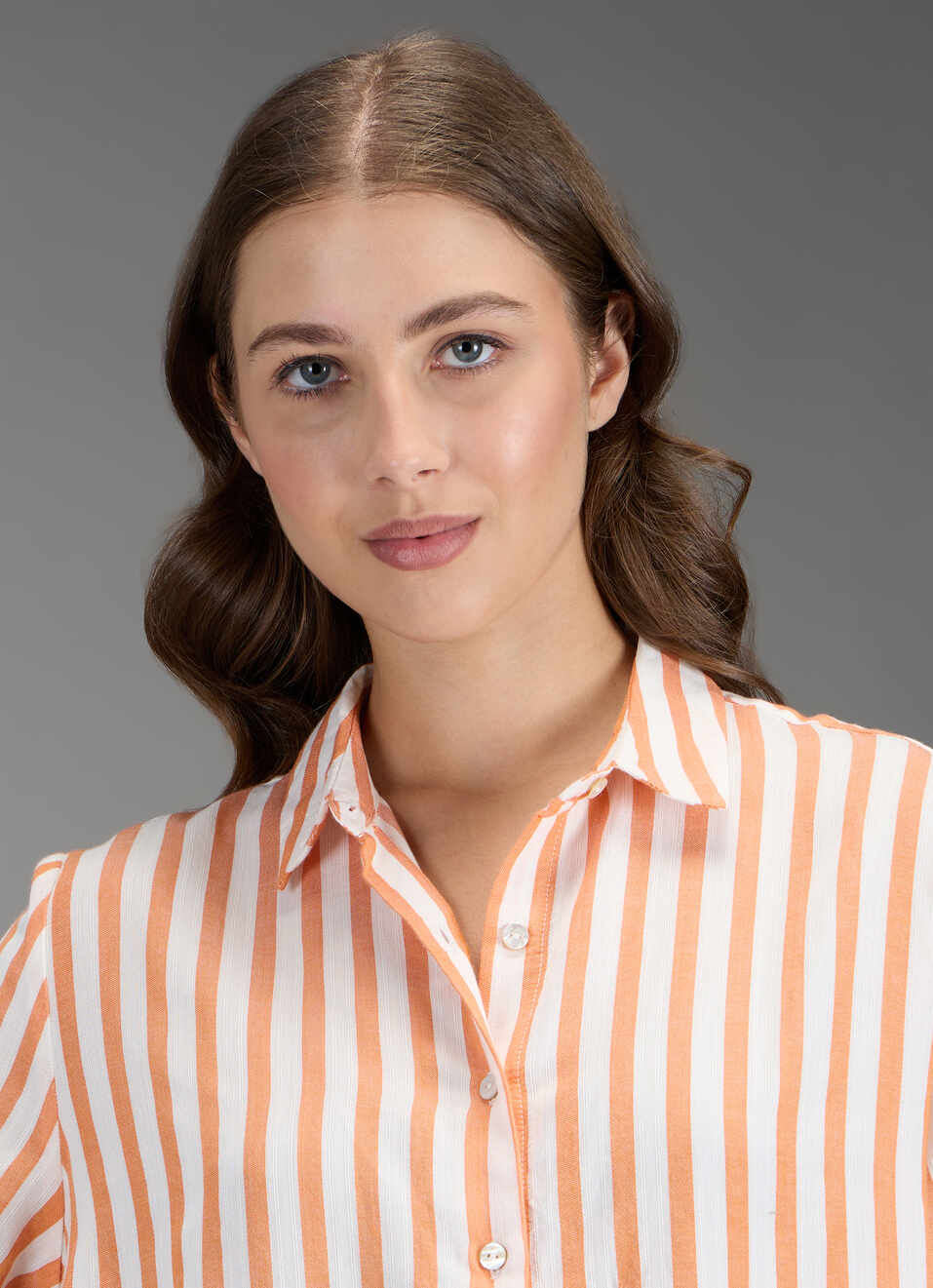 Women Orange Striped Regular Fit Shirt, , large image number 4