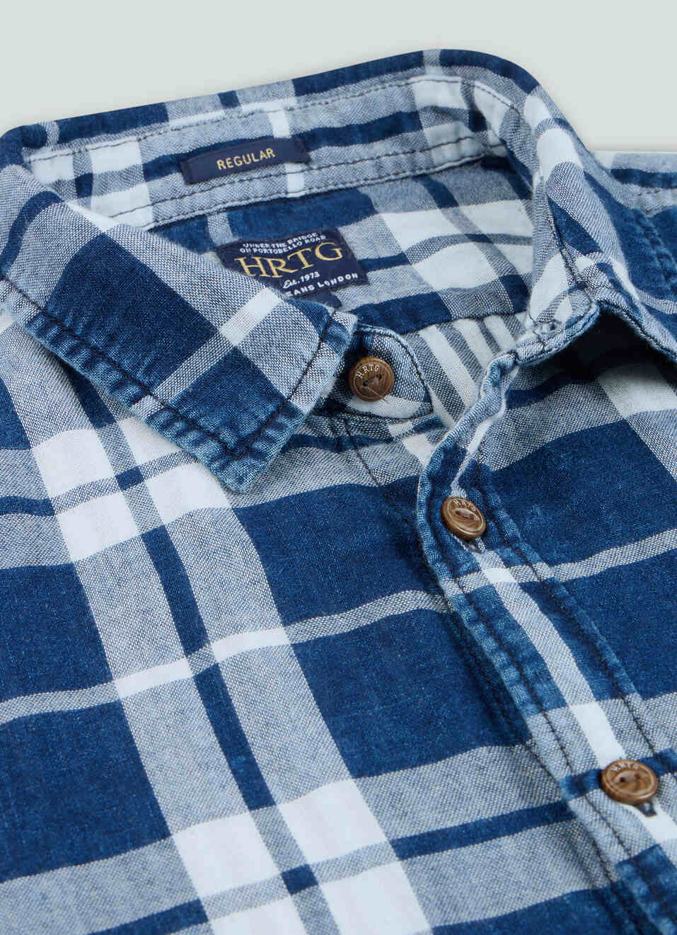 Men Indigo Blue Checked Shirt, , large image number 7