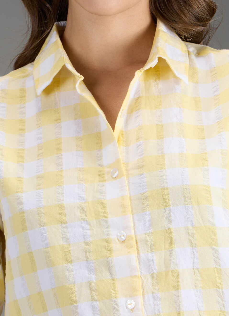 Women Yellow Checked Regular Fit Shirt, , large image number 1