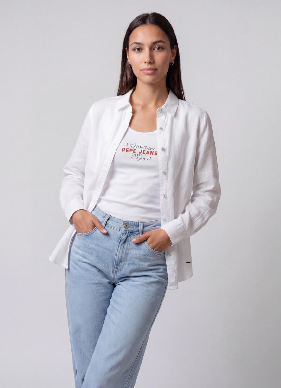 Women White Solid Regular Fit Casual Shirt, , large image number 1