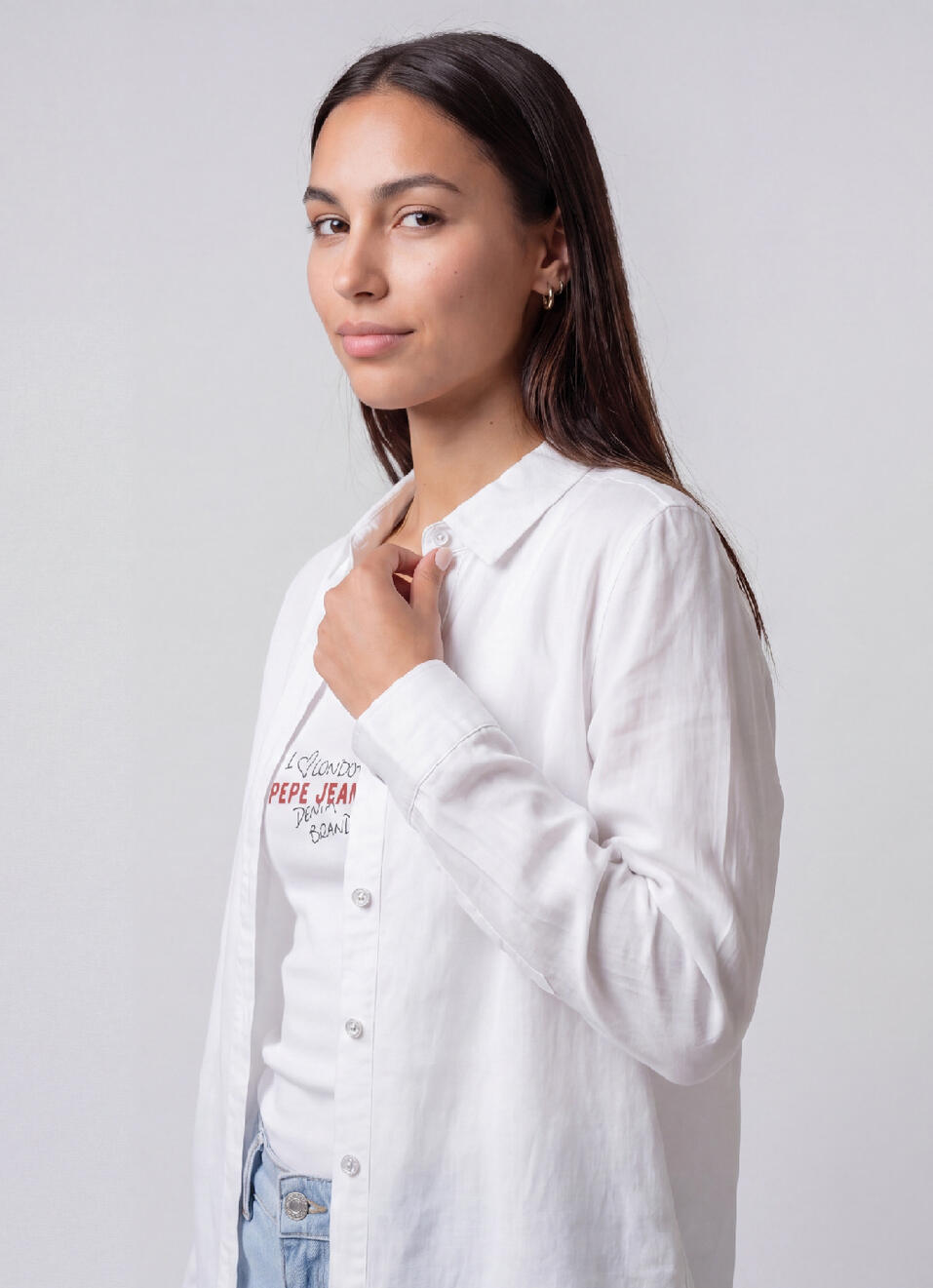 Women White Solid Regular Fit Casual Shirt, , large image number 3