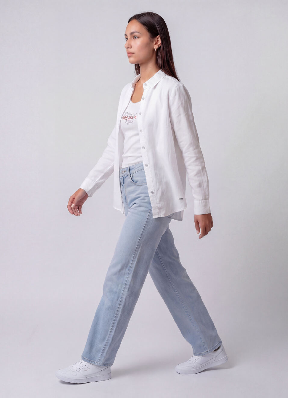 Women White Solid Regular Fit Casual Shirt, , large image number 5