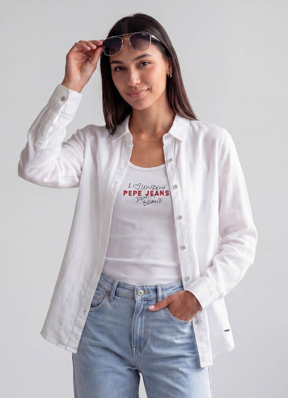 Women White Solid Regular Fit Casual Shirt, , large image number 0