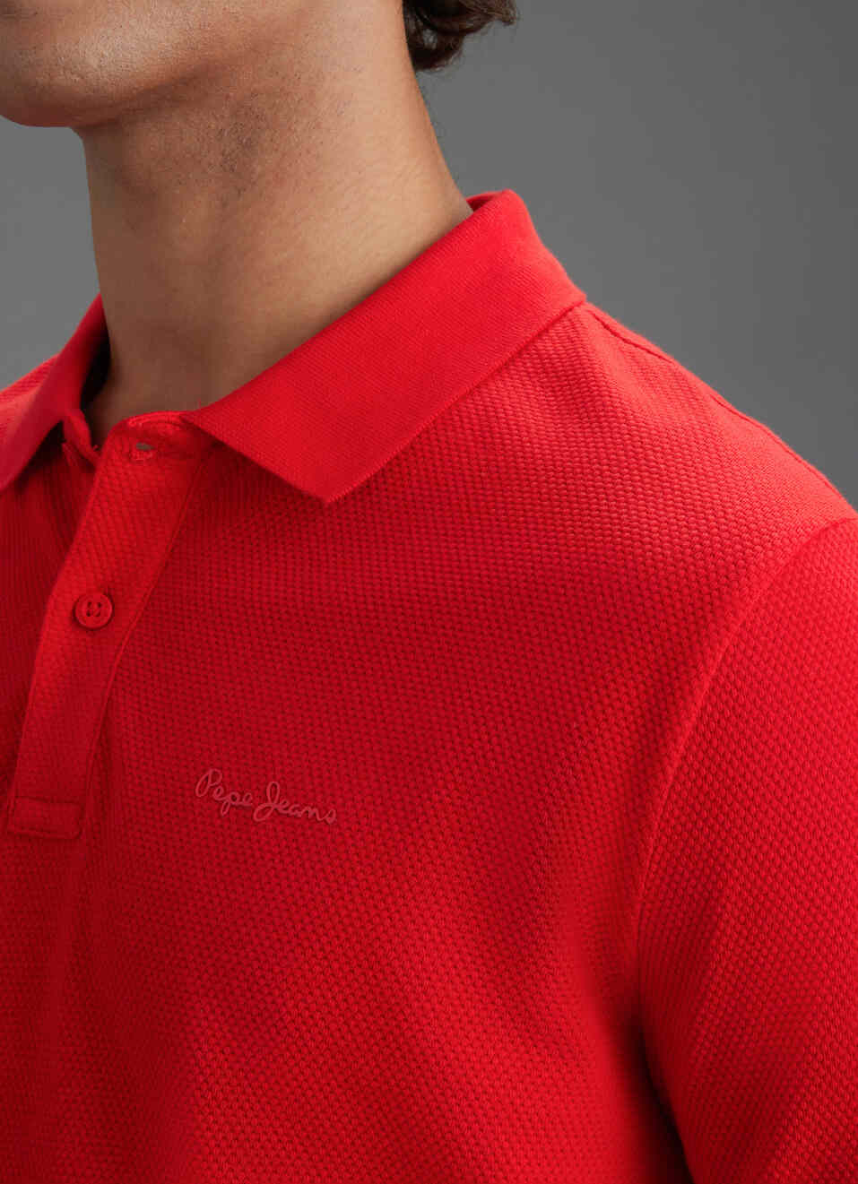 Men Red Solid Short Sleeve Polo, , large image number 1
