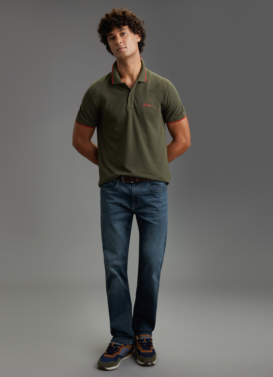 Men Green Polo Collar T-shirt, , large image number 2