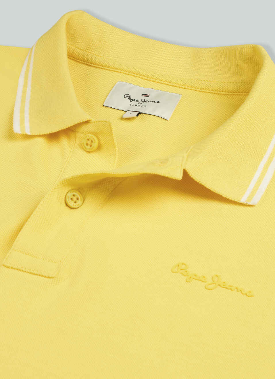 Men Yellow Solid Polo Collar T-shirt, , large image number 7