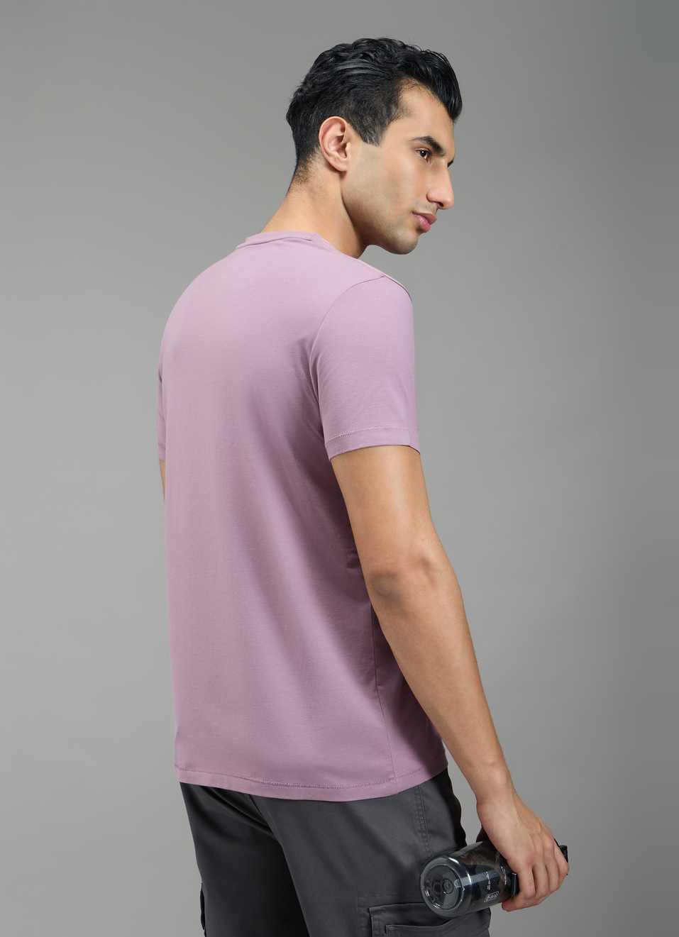 Men Lavender Purple Slim Fit T-shirt, , large image number 2