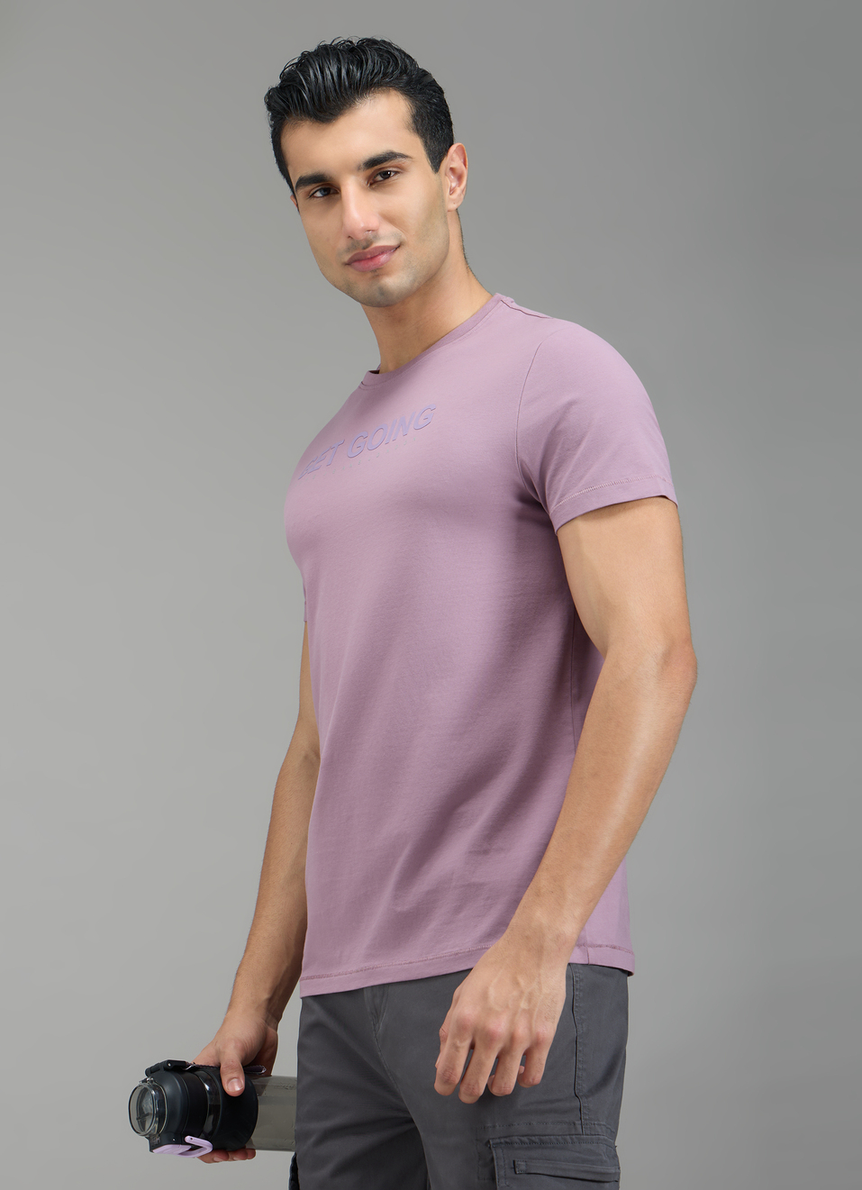 Men Lavender Purple Slim Fit T-shirt, , large image number 3