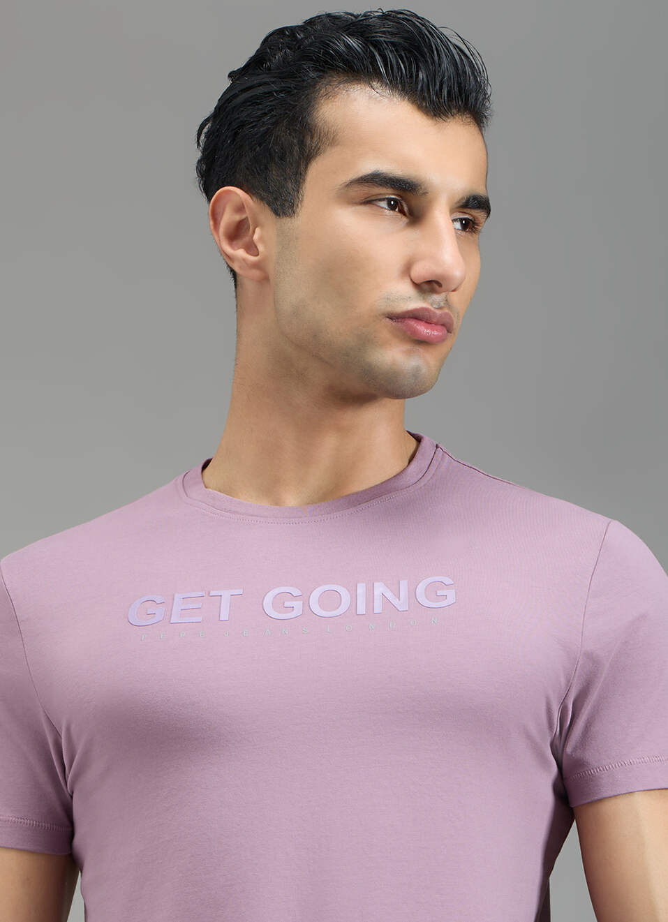 Men Lavender Purple Slim Fit T-shirt, , large image number 4