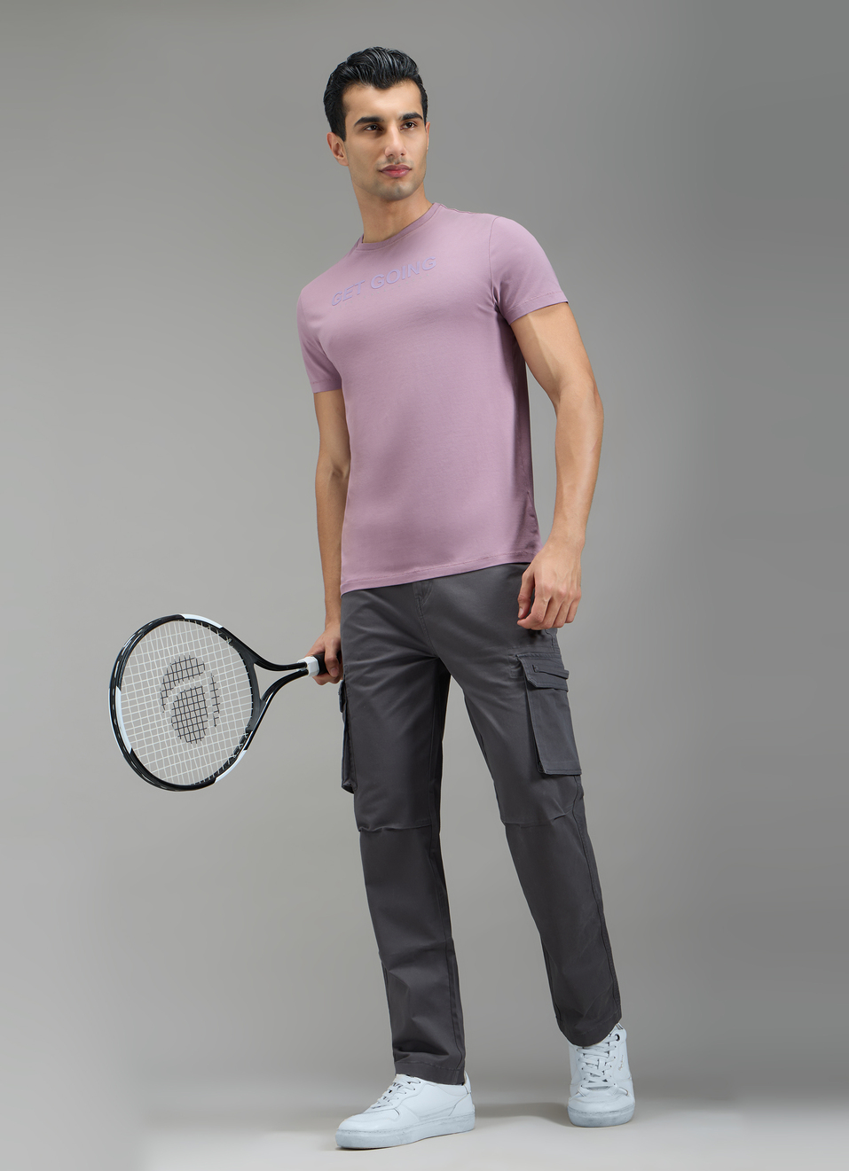 Men Lavender Purple Slim Fit T-shirt, , large image number 6