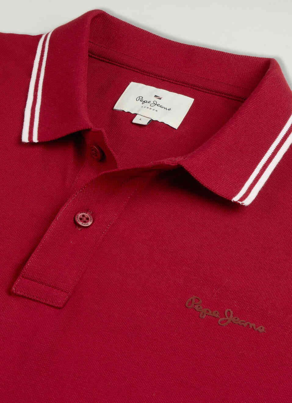 Men Red Solid Polo Collar T-shirt, , large image number 7