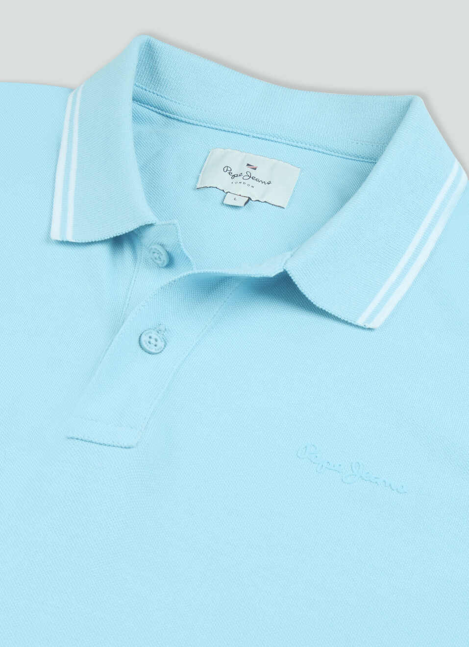 Men Blue Solid Polo Collar T-shirt, , large image number 7