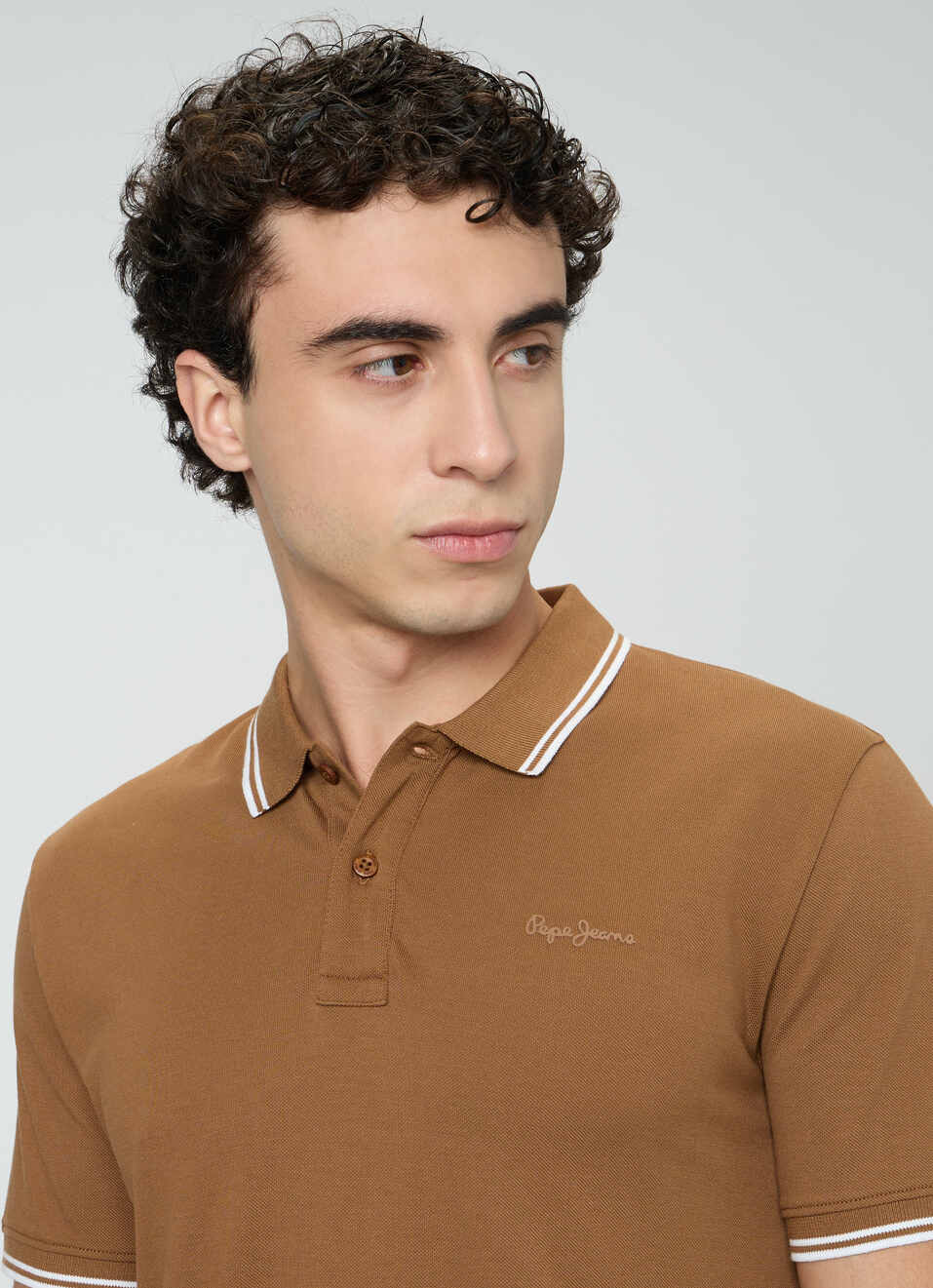 Men Brown Solid Polo Collar T-shirt, , large image number 4
