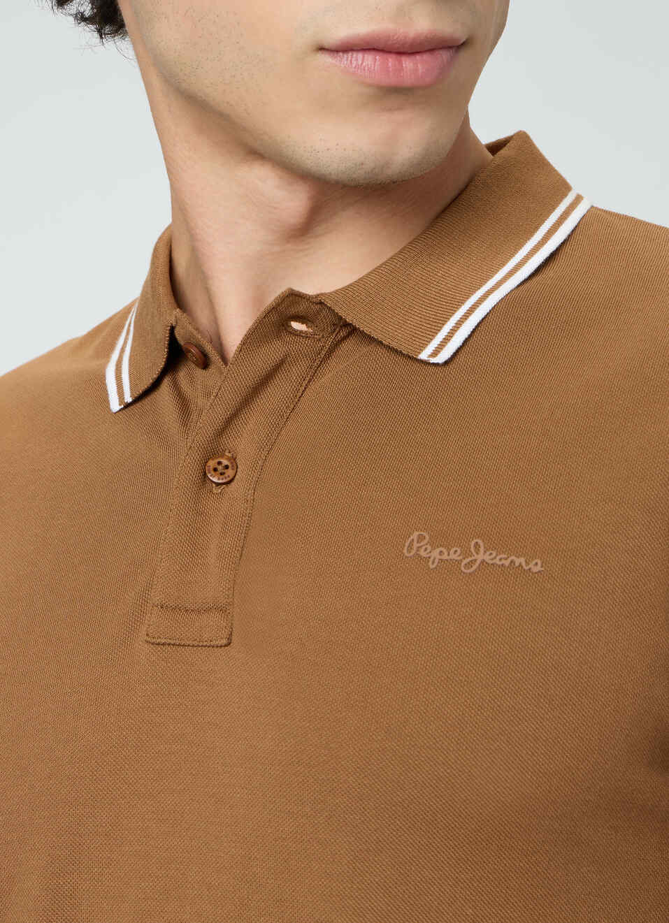 Men Brown Solid Polo Collar T-shirt, , large image number 6