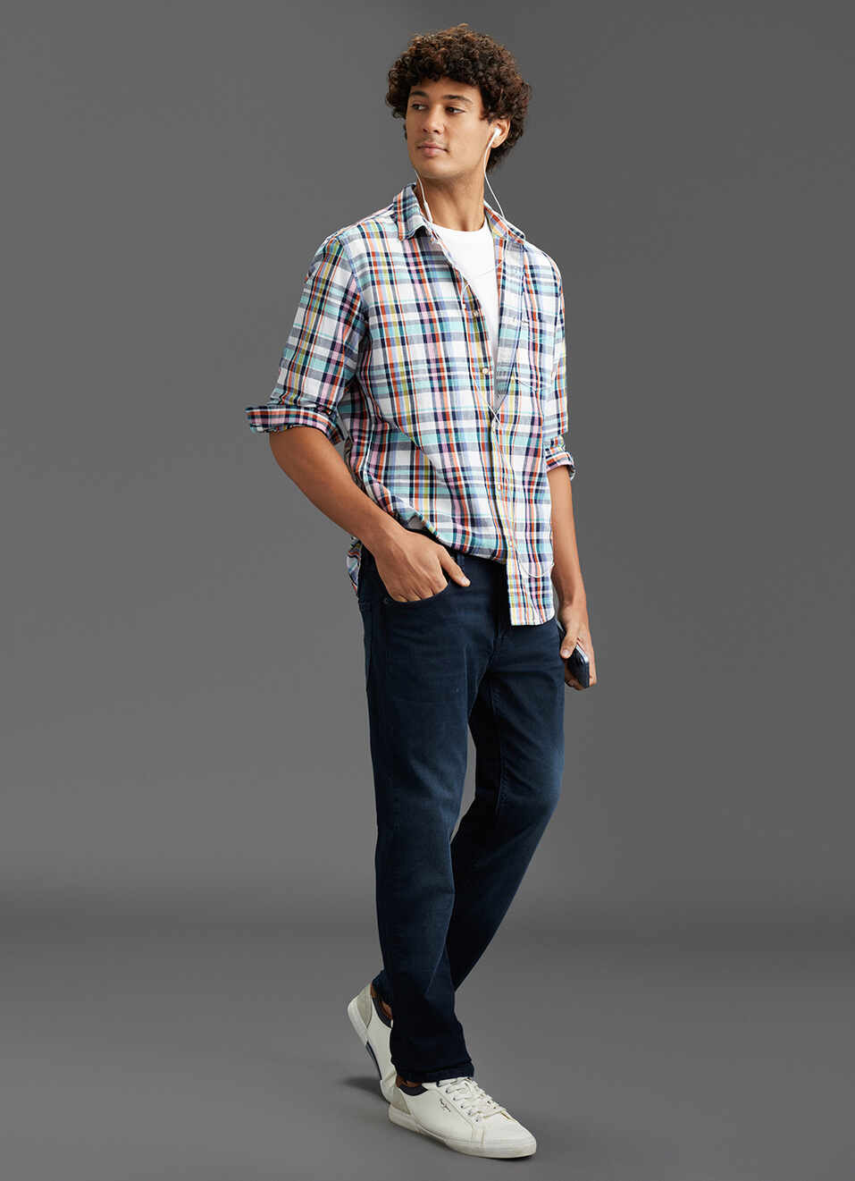 Men Blue Checked Regular Fit Full Sleeve Casual Shirt, , large image number 2
