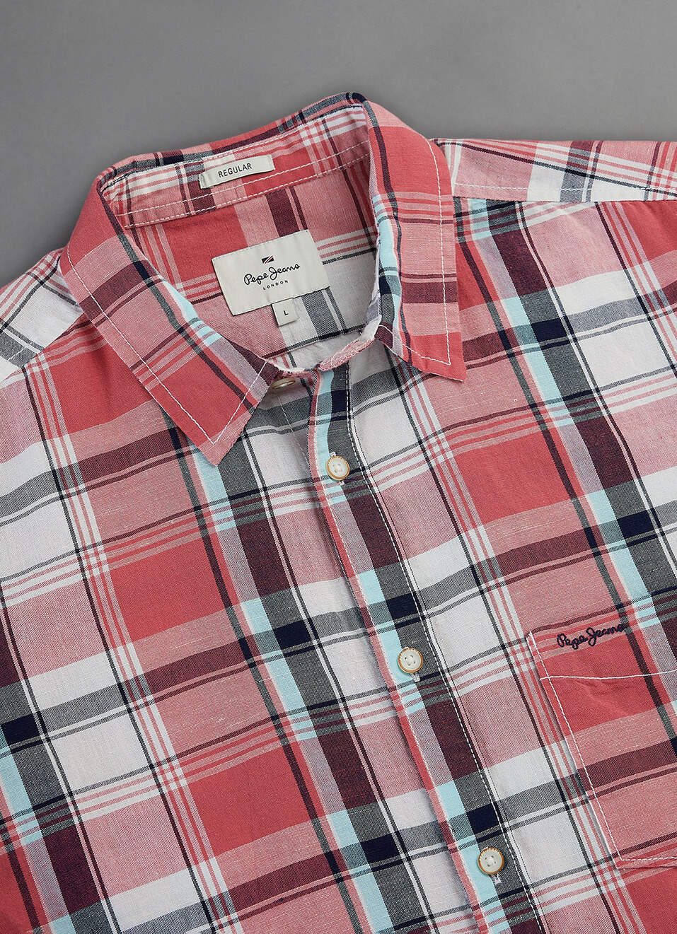 Men Peach Orange Checked Regular Fit Full Sleeve Casual Shirt, , large image number 3