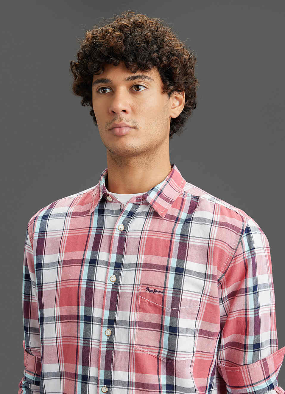 Men Peach Orange Checked Regular Fit Full Sleeve Casual Shirt, , large image number 4