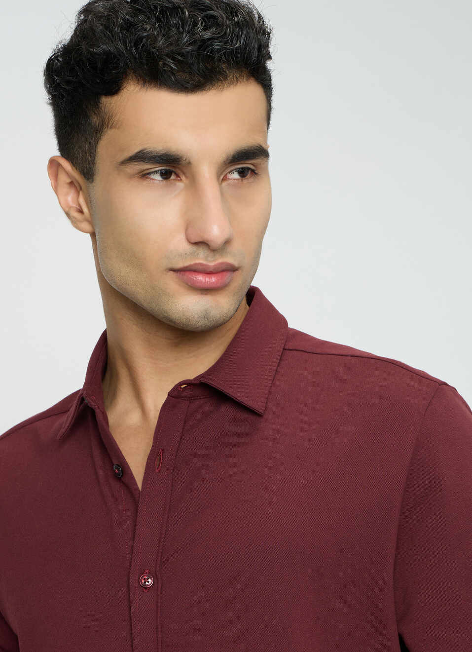 Men Red Solid Shirt, , large image number 4