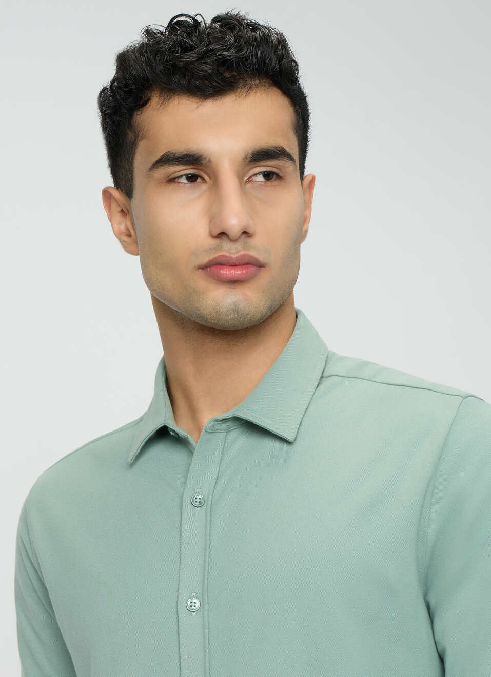 Men Green Solid Shirt, , large image number 4
