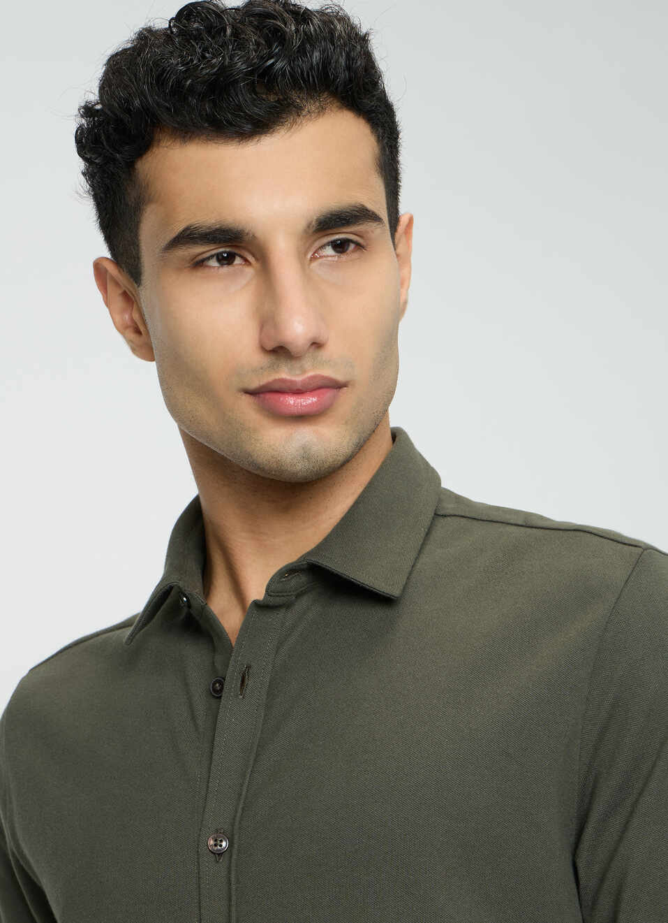 Men Green Solid Shirt, , large image number 4