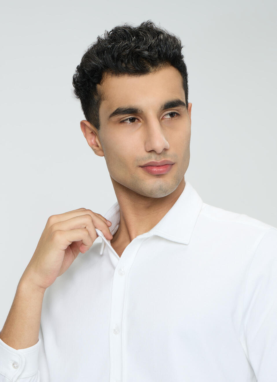 Men White Solid Shirt, , large image number 4